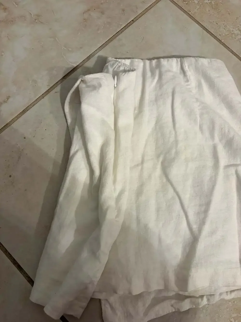 Abercrombie & Fitch White Linen Blend Wrap Skort